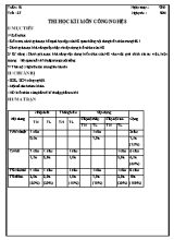 Giáo án Công nghệ 8 - Tiết 27 - Thi học kì I môn công nghệ 8